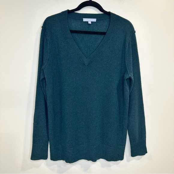 ANTONIO MELANI Sweaters - Antonio Melani Womens 100% Cashmere Sweatshirt Green V-Neck Blouse Size XL